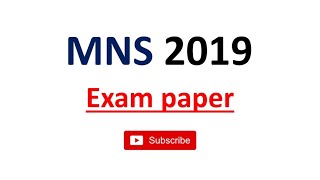 MNS 2019 questions [upl. by Arahat]