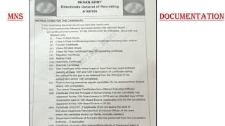 MNS documentation  documents required before MNS interview board [upl. by Enitsenrae]