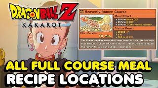 DBZ Kakarot  All Recipe Locations Full Course Meal Recipes [upl. by Nani371]