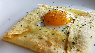 Easiest Crepes Recipe  Savory Breakfast Crepe Pocket [upl. by Zobe]