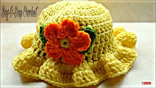 Crochet Easy Baby Toddler Hat  Bag o day Crochet Tutorial 220 [upl. by Latrena594]