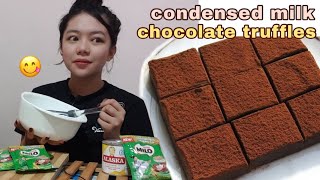 CONDENSED MILK CHOCOLATE TRUFFLES 2 INGREDIENTS ONLY  Philippines [upl. by Gertrude31]