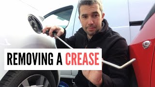 Removing a Crease  Paintless Dent Removal [upl. by Maynord213]