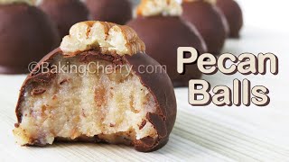 CHOCOLATECOVERED CONDENSED MILK PECAN BALLS  Easy Dessert Treats  Yummy and Tasty  Baking Cherry [upl. by Allecsirp]