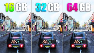 RAM 16GB vs 32GB vs 64GB Gaming [upl. by Aiz]