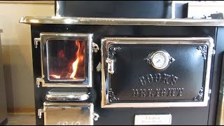 Obadiahs Elmira Fireview Wood Cookstove  Burning the Stove [upl. by Nolte]