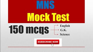 MNS mock test  set 1 2020 [upl. by Itsyrc170]