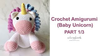 Crochet Baby Unicorn Amigurumi Part 13 ENG [upl. by Ahseekan]