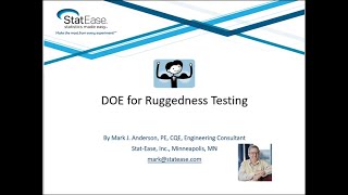 DOE for Ruggedness Testing [upl. by Phipps]