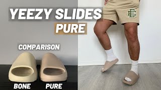 Yeezy Slides Pure Review  Slide Sizing amp On Feet [upl. by Charie]