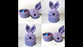 Tuto boite range chocolat lapin au crochet [upl. by Shandie]