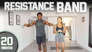 20 Minute FULL BODY Resistance Band Workout Strength Training [upl. by Phionna]