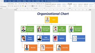 How to make an organization chart with pictures in Microsoft Word 2016 [upl. by Aufmann]