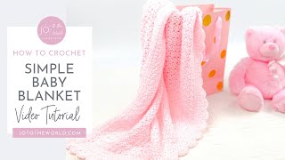 Simple Crochet Baby Blanket  A Quick amp Easy 1 Skein BeginnerFriendly Crochet Baby Shower Gift [upl. by Airemaj]